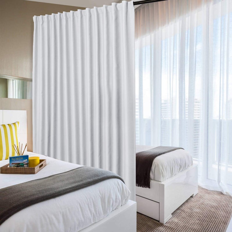 DWCN Patio Sliding Door Curtains - Extra Wide Curtains for Glass Door, Room Divider Blackout Thermal Curtain Panel with Back Tab & Rod Pocket for Bedroom Partition, 100 x 108 Inches, Greyish White - Image 2